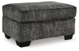 Lonoke Gunmetal Ottoman by Ashley at Eve Furniture