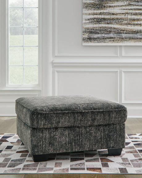 Lonoke Gunmetal Oversized Accent Ottoman by Ashley at Eve Furniture