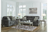 Lonoke Gunmetal Sofa and Loveseat by Ashley at Eve Furniture