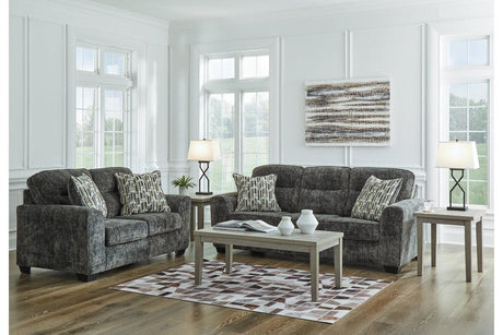 Lonoke Gunmetal Sofa and Loveseat by Ashley at Eve Furniture
