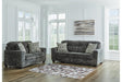 Lonoke Gunmetal Sofa and Loveseat by Ashley at Eve Furniture
