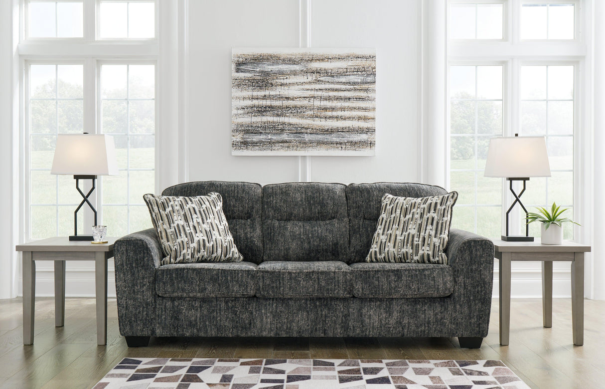 Lonoke Gunmetal Sofa by Ashley at Eve Furniture