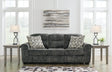 Lonoke Gunmetal Sofa by Ashley at Eve Furniture