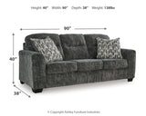 Lonoke Gunmetal Sofa, Loveseat and Oversized Chair by Ashley at Eve Furniture