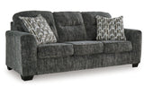 Lonoke Gunmetal Sofa, Loveseat, Oversized Chair and Ottoman by Ashley at Eve Furniture