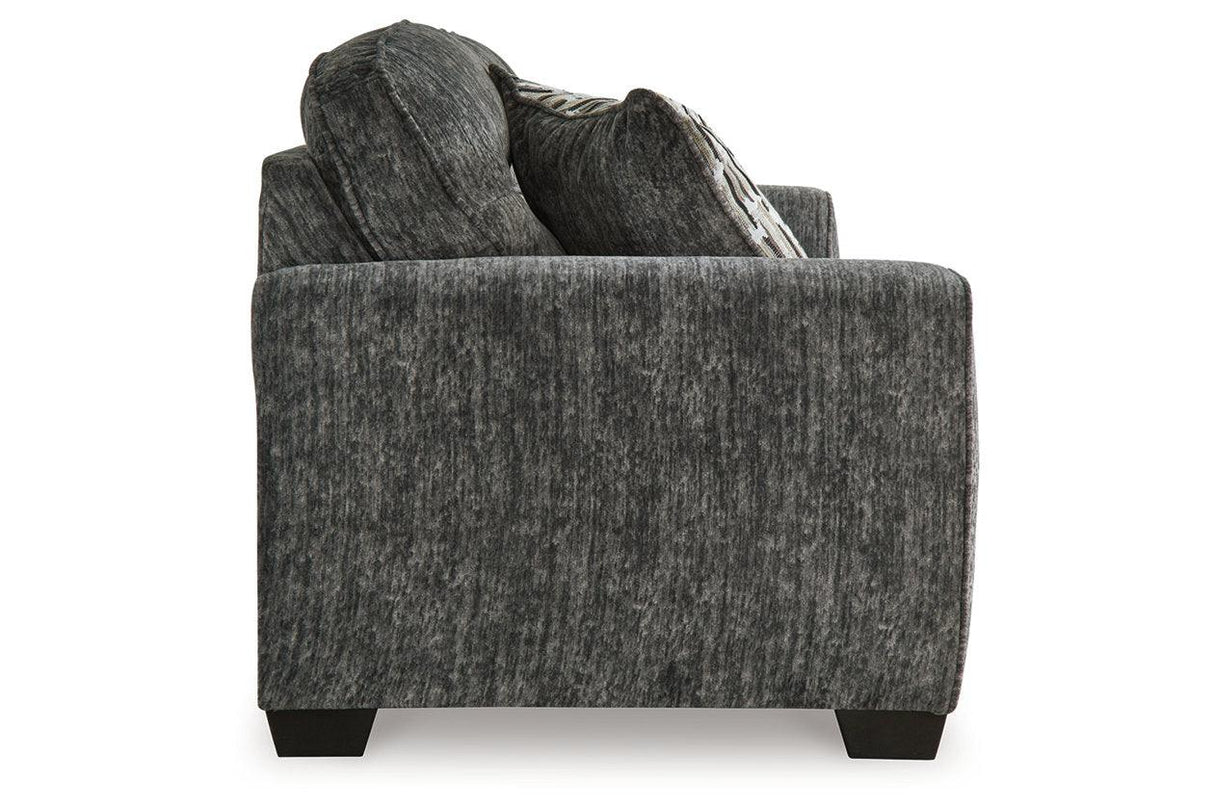 Lonoke Gunmetal Sofa, Loveseat, Oversized Chair and Ottoman by Ashley at Eve Furniture