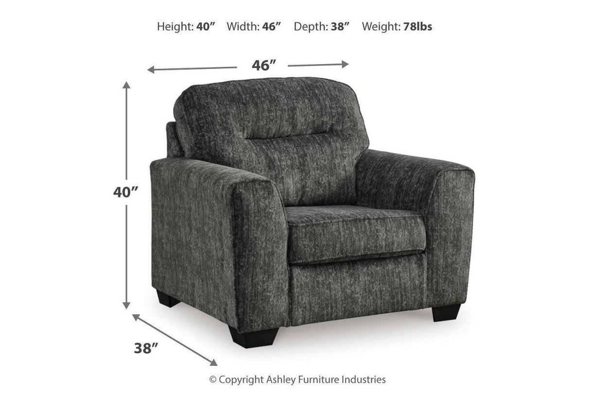 Lonoke Gunmetal Sofa, Loveseat, Oversized Chair and Ottoman by Ashley at Eve Furniture