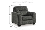 Lonoke Gunmetal Sofa, Loveseat, Oversized Chair and Ottoman by Ashley at Eve Furniture