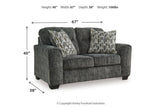 Lonoke Gunmetal Sofa, Loveseat, Oversized Chair and Ottoman by Ashley at Eve Furniture