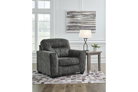 Lonoke Gunmetal Sofa, Loveseat, Oversized Chair and Ottoman by Ashley at Eve Furniture
