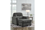 Lonoke Gunmetal Sofa, Loveseat, Oversized Chair and Ottoman by Ashley at Eve Furniture