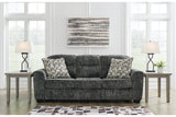 Lonoke Gunmetal Sofa, Loveseat, Oversized Chair and Ottoman by Ashley at Eve Furniture