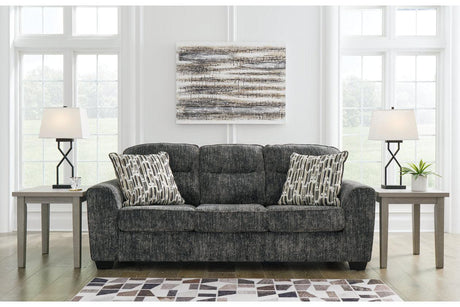 Lonoke Gunmetal Sofa, Loveseat, Oversized Chair and Ottoman by Ashley at Eve Furniture