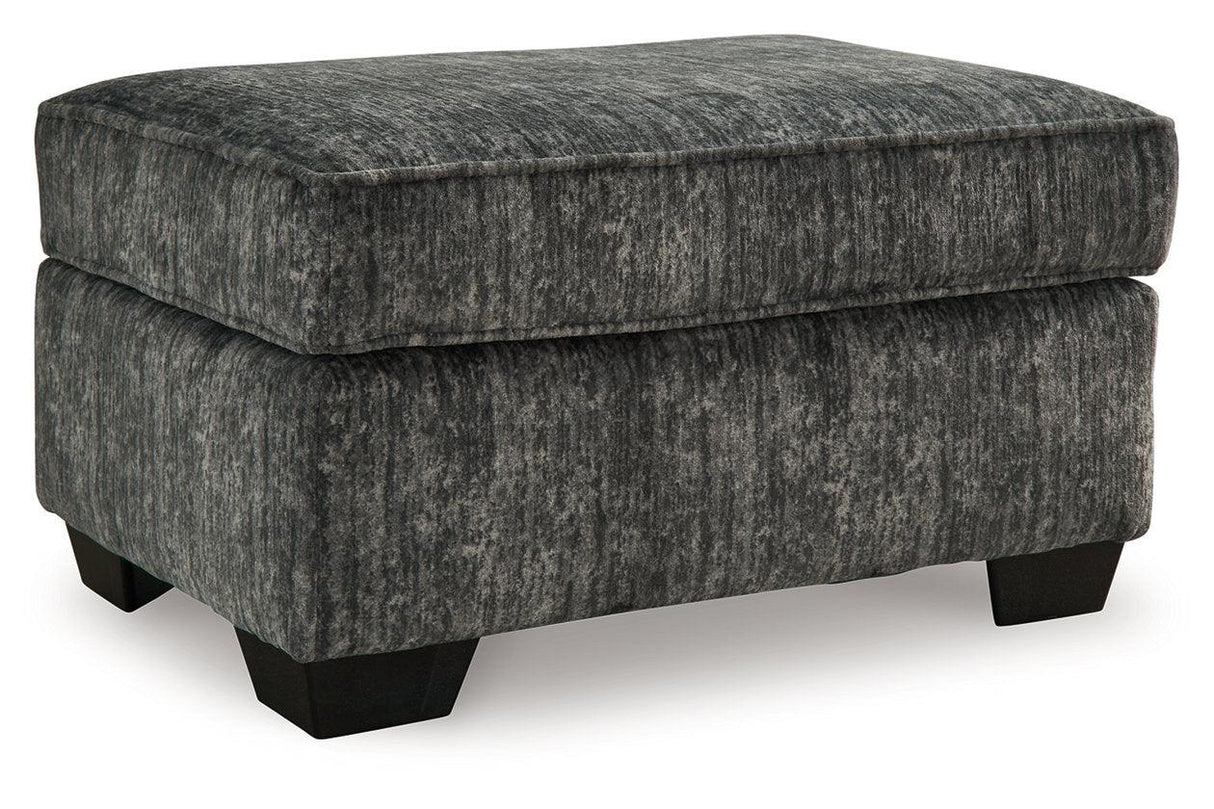 Lonoke Gunmetal Sofa, Loveseat, Oversized Chair and Ottoman by Ashley at Eve Furniture
