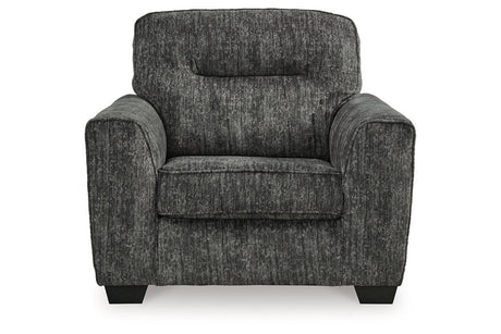 Lonoke Gunmetal Sofa, Loveseat, Oversized Chair and Ottoman by Ashley at Eve Furniture