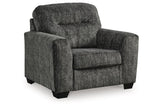 Lonoke Gunmetal Sofa, Loveseat, Oversized Chair and Ottoman by Ashley at Eve Furniture