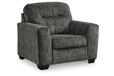 Lonoke Gunmetal Sofa, Loveseat, Oversized Chair and Ottoman by Ashley at Eve Furniture