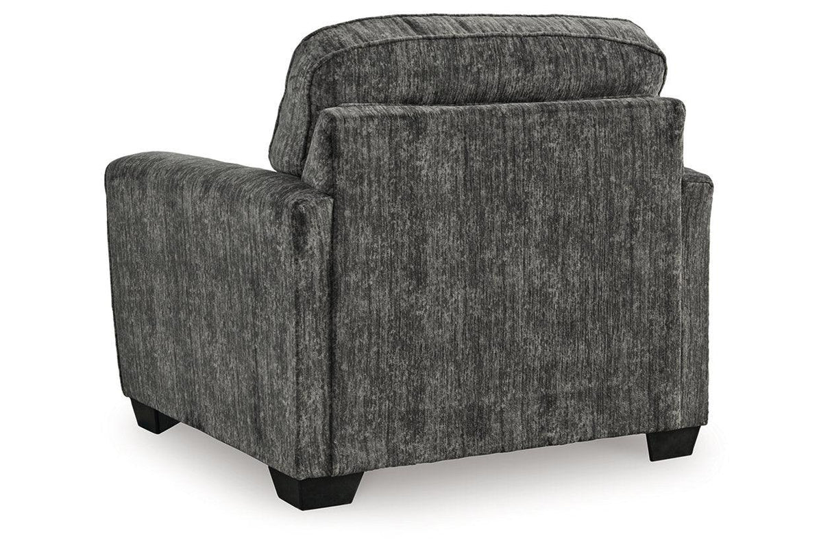 Lonoke Gunmetal Sofa, Loveseat, Oversized Chair and Ottoman by Ashley at Eve Furniture