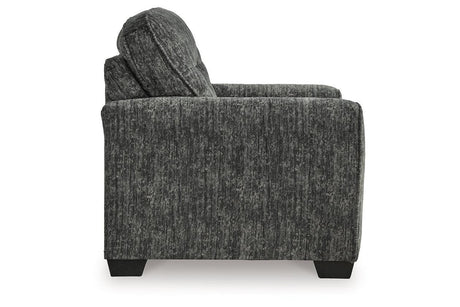 Lonoke Gunmetal Sofa, Loveseat, Oversized Chair and Ottoman by Ashley at Eve Furniture