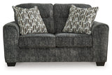 Lonoke Gunmetal Sofa, Loveseat, Oversized Chair and Ottoman by Ashley at Eve Furniture