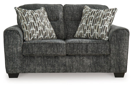 Lonoke Gunmetal Sofa, Loveseat, Oversized Chair and Ottoman by Ashley at Eve Furniture