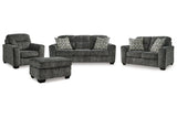Lonoke Gunmetal Sofa, Loveseat, Oversized Chair and Ottoman by Ashley at Eve Furniture