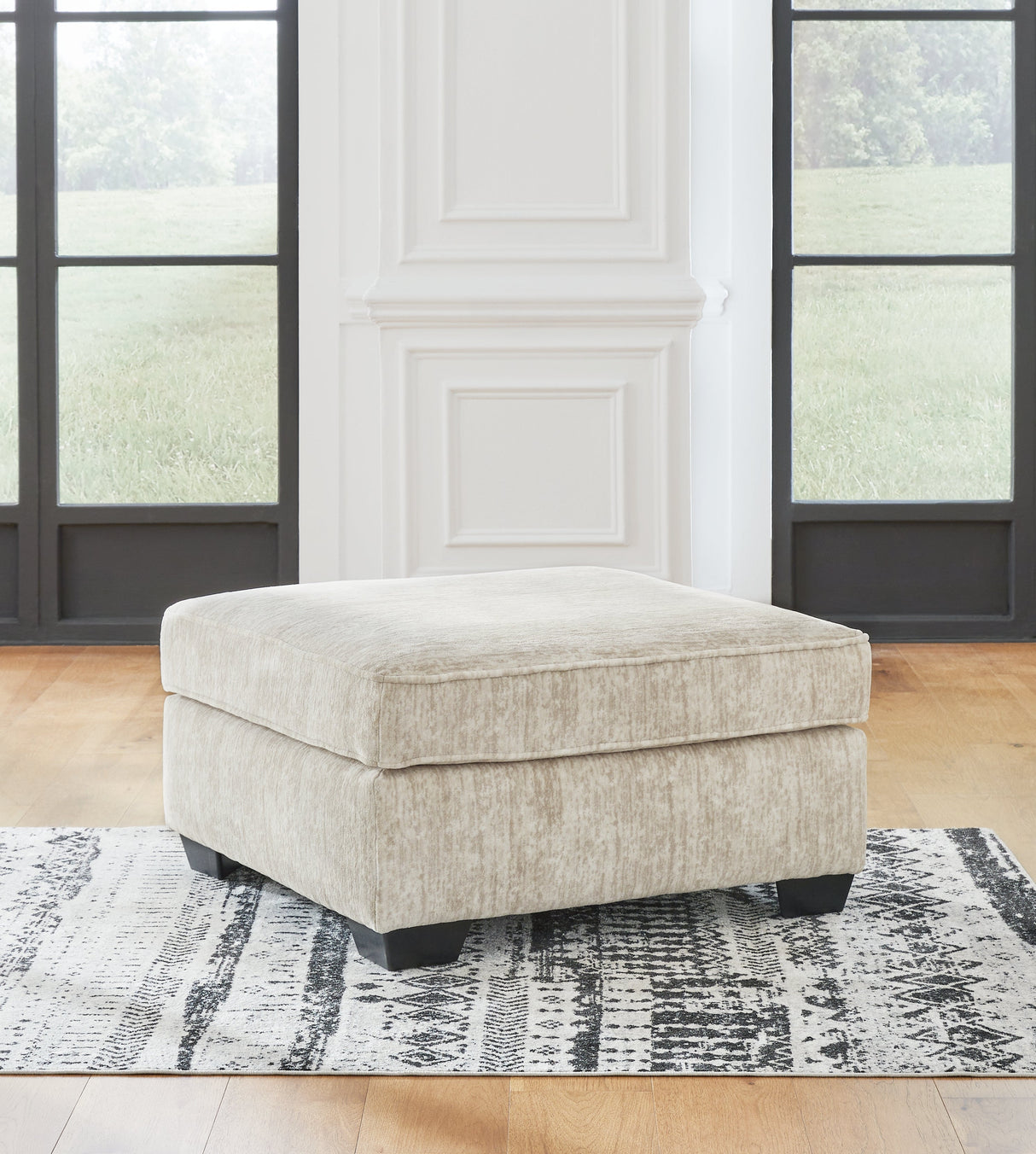 Lonoke Parchment Oversized Accent Ottoman