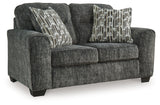 Lonoke Gunmetal Sofa, Loveseat and Oversized Chair by Ashley at Eve Furniture