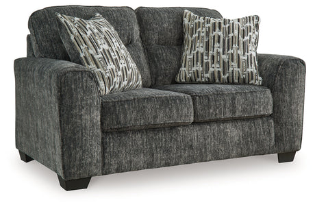 Lonoke Gunmetal Sofa, Loveseat and Oversized Chair by Ashley at Eve Furniture