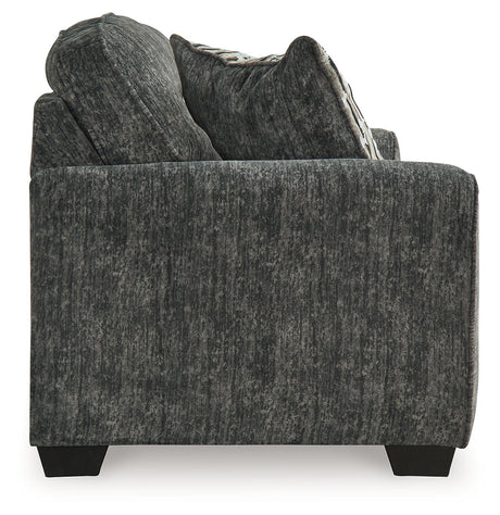 Lonoke Gunmetal Sofa, Loveseat and Oversized Chair by Ashley at Eve Furniture