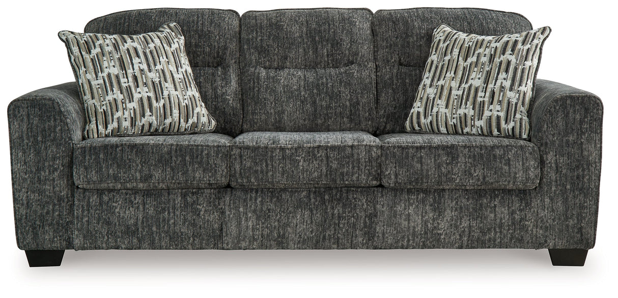 Lonoke Gunmetal Sofa, Loveseat and Oversized Chair by Ashley at Eve Furniture