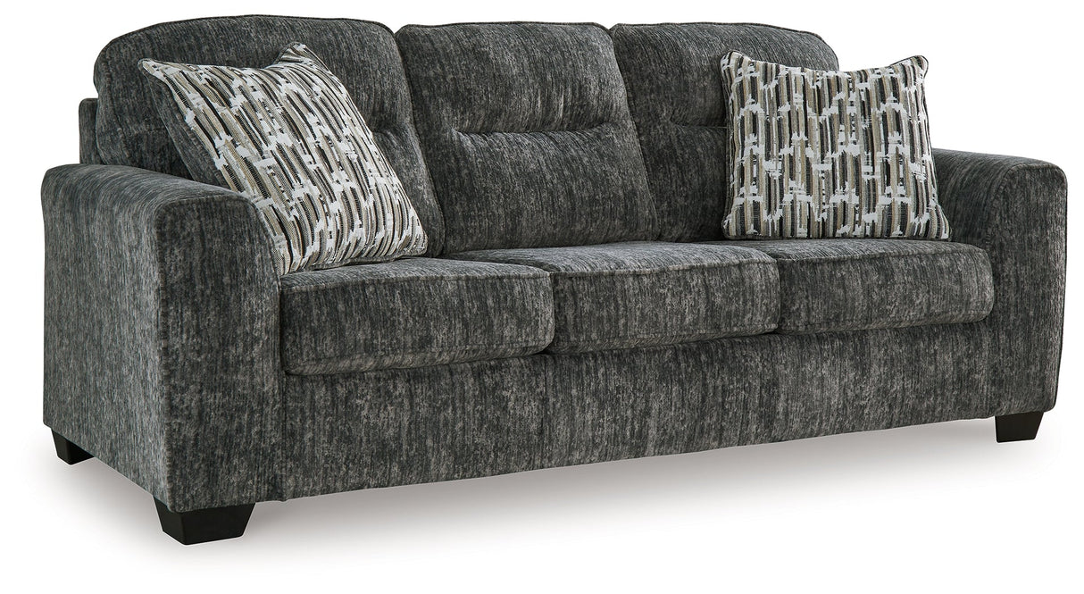 Lonoke Gunmetal Sofa, Loveseat and Oversized Chair by Ashley at Eve Furniture