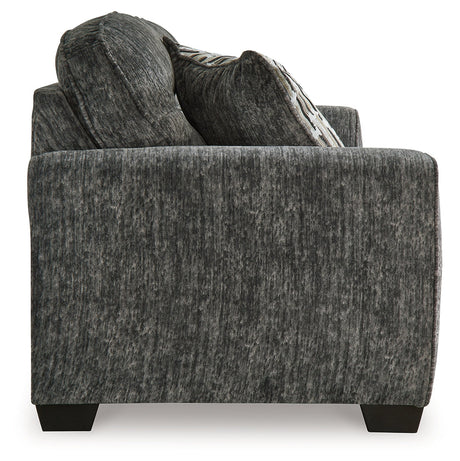 Lonoke Gunmetal Sofa, Loveseat and Oversized Chair by Ashley at Eve Furniture