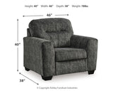 Lonoke Gunmetal Sofa, Loveseat and Oversized Chair by Ashley at Eve Furniture
