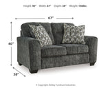 Lonoke Gunmetal Sofa, Loveseat and Oversized Chair by Ashley at Eve Furniture