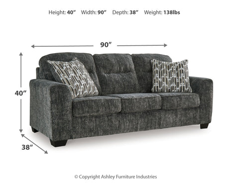 Lonoke Gunmetal Sofa, Loveseat and Oversized Chair by Ashley at Eve Furniture