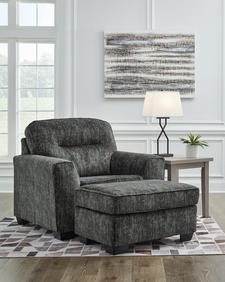 Lonoke Gunmetal Sofa, Loveseat and Oversized Chair by Ashley at Eve Furniture