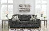 Lonoke Gunmetal Sofa, Loveseat and Oversized Chair by Ashley at Eve Furniture