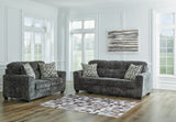 Lonoke Gunmetal Sofa, Loveseat and Oversized Chair by Ashley at Eve Furniture