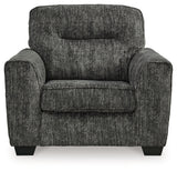 Lonoke Gunmetal Sofa, Loveseat and Oversized Chair by Ashley at Eve Furniture