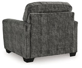Lonoke Gunmetal Sofa, Loveseat and Oversized Chair by Ashley at Eve Furniture