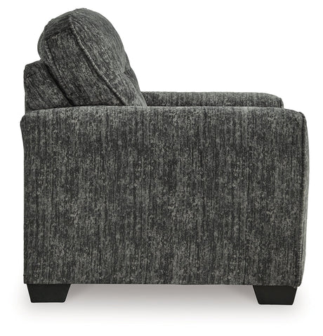 Lonoke Gunmetal Sofa, Loveseat and Oversized Chair by Ashley at Eve Furniture