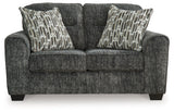 Lonoke Gunmetal Sofa, Loveseat and Oversized Chair by Ashley at Eve Furniture