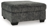 Lonoke Gunmetal Oversized Accent Ottoman by Ashley at Eve Furniture