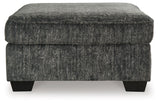 Lonoke Gunmetal Oversized Accent Ottoman by Ashley at Eve Furniture