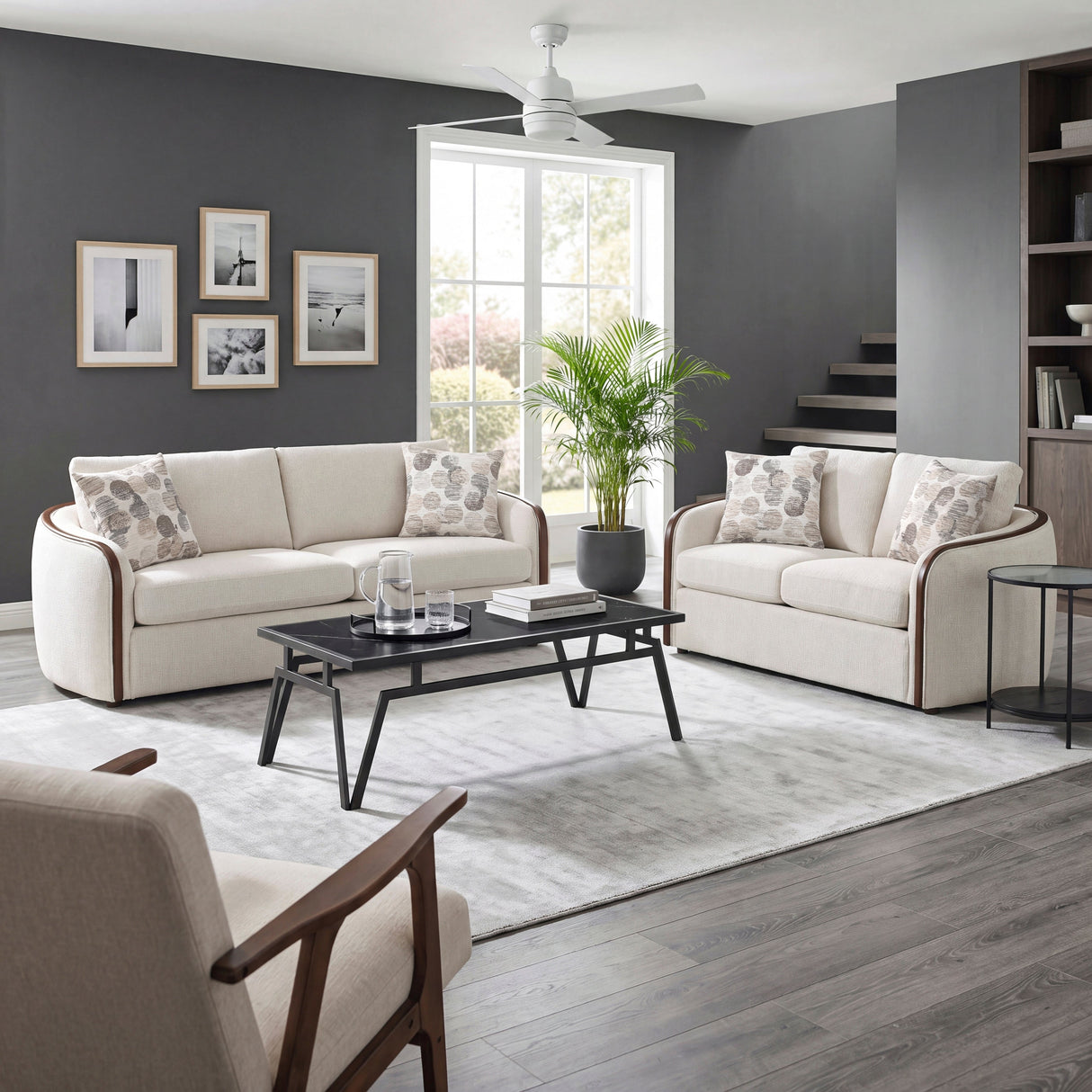 Loom Beige Loveseat by Homelegance at Eve Furniture