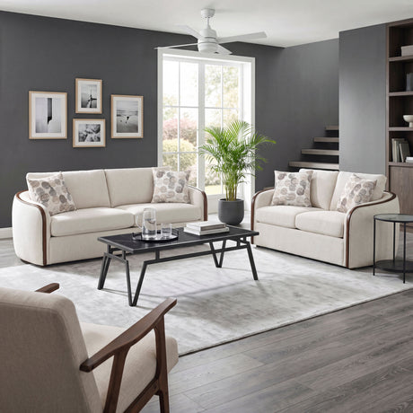 Loom Beige Loveseat by Homelegance at Eve Furniture