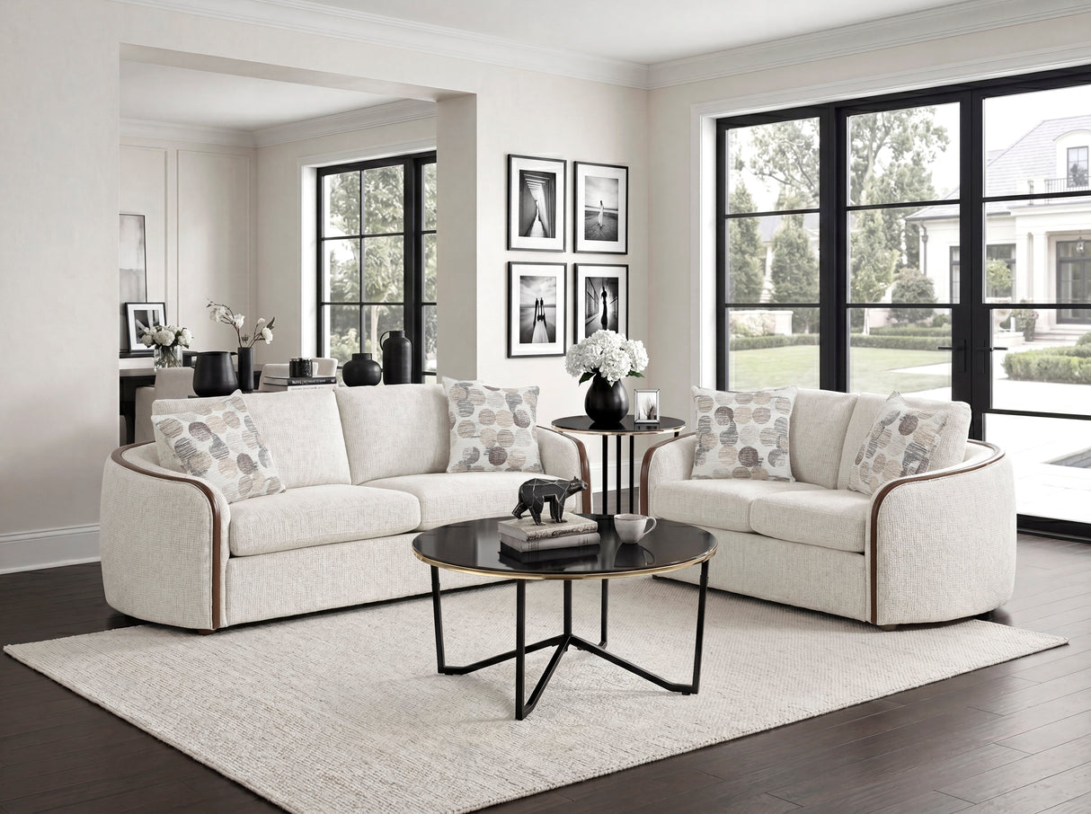 Loom Beige Loveseat by Homelegance at Eve Furniture