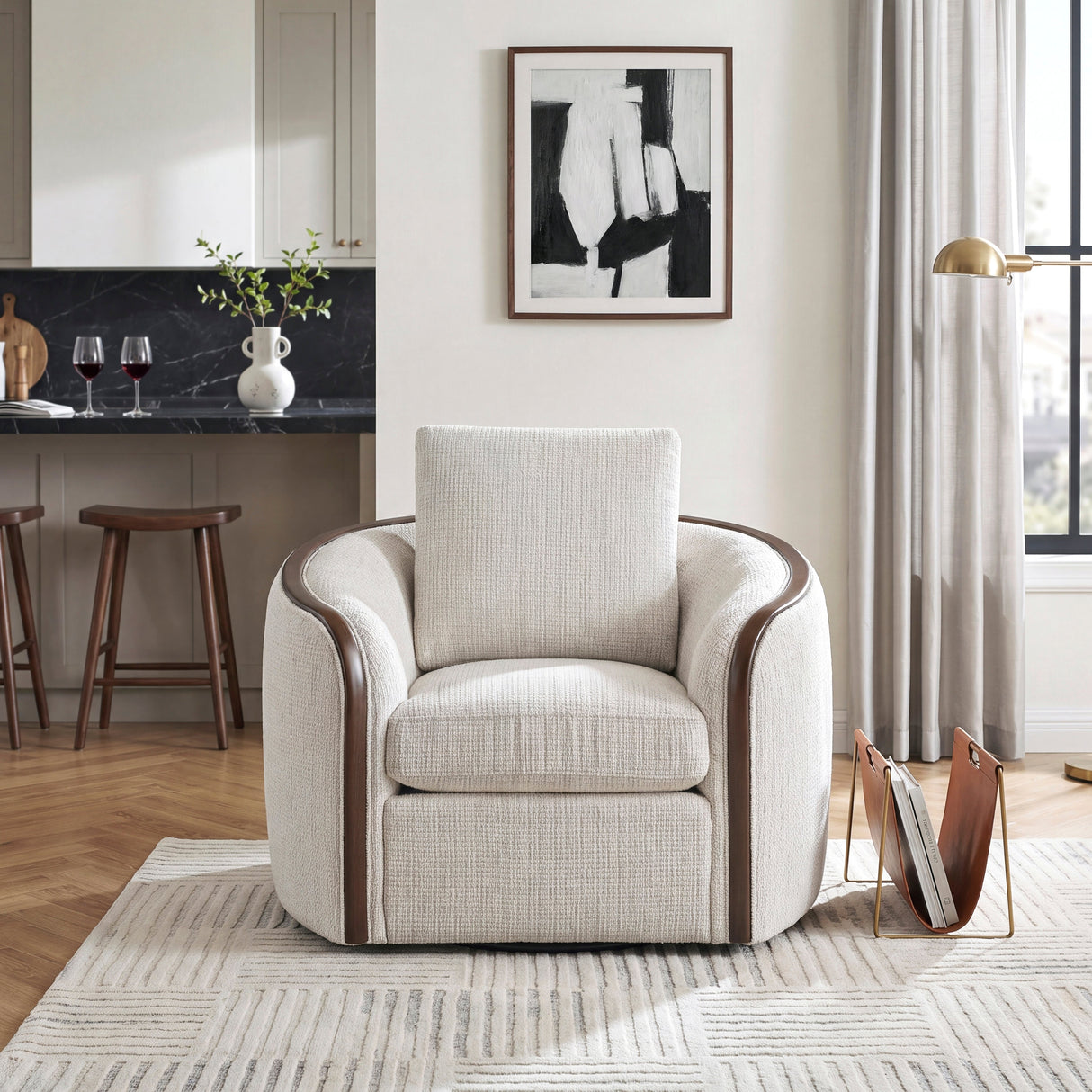 Loom Beige Swivel Chair by Homelegance at Eve Furniture