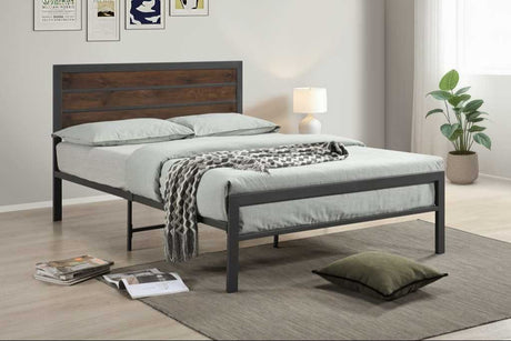 Looma Grey Metal Full Platform Bed by Happy Homes at Eve Furniture